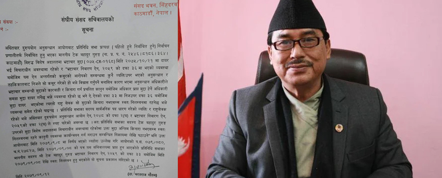 कांग्रेस सांसद टेकबहादुर गुरुङ निलम्बित